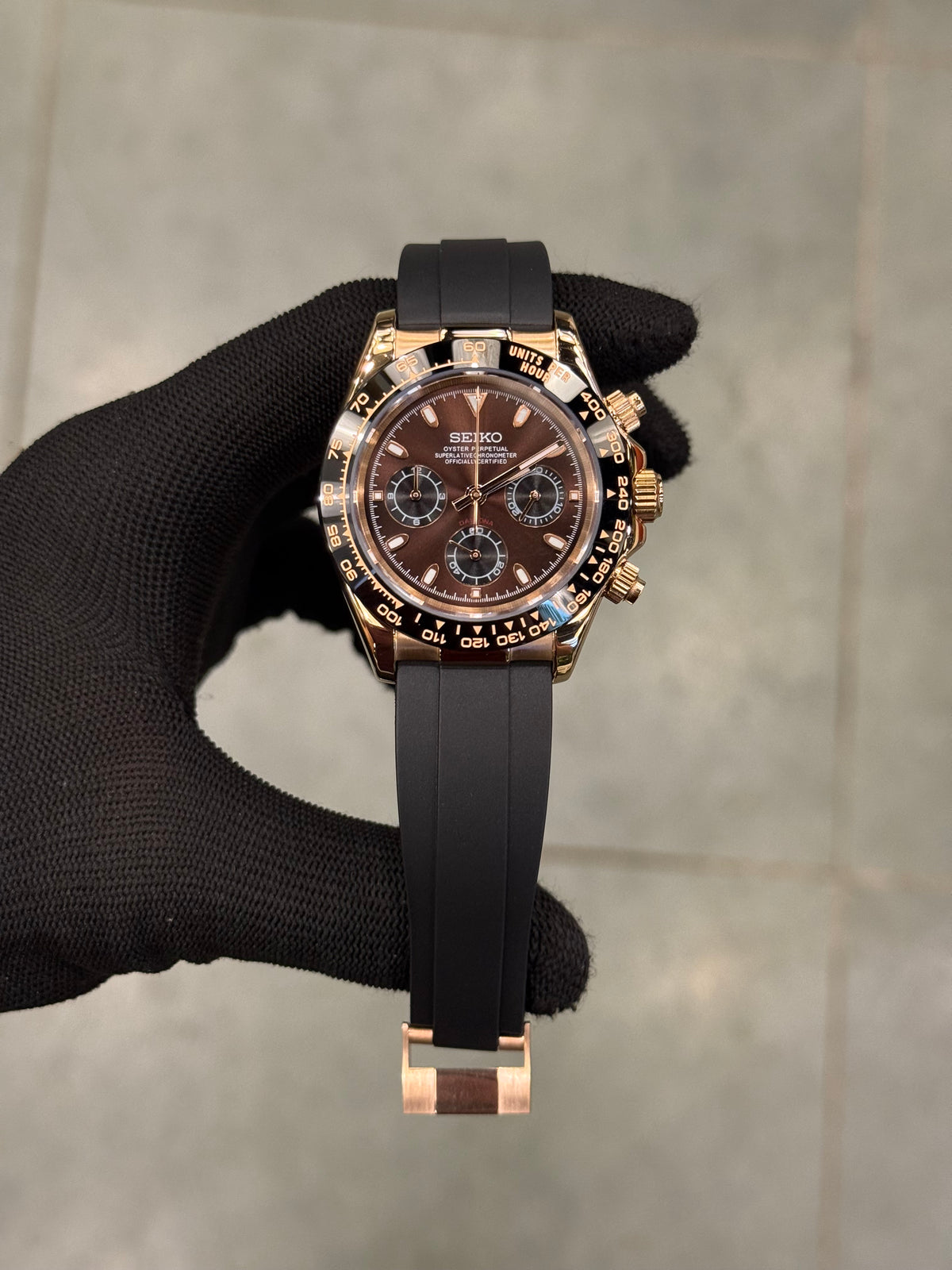 Seiko mod daytona chocolate chronograph
