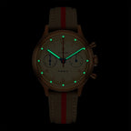 Seagull 1963 Bronze Lume in the dark, hour and minute hands and the twelve hour dots glowing green