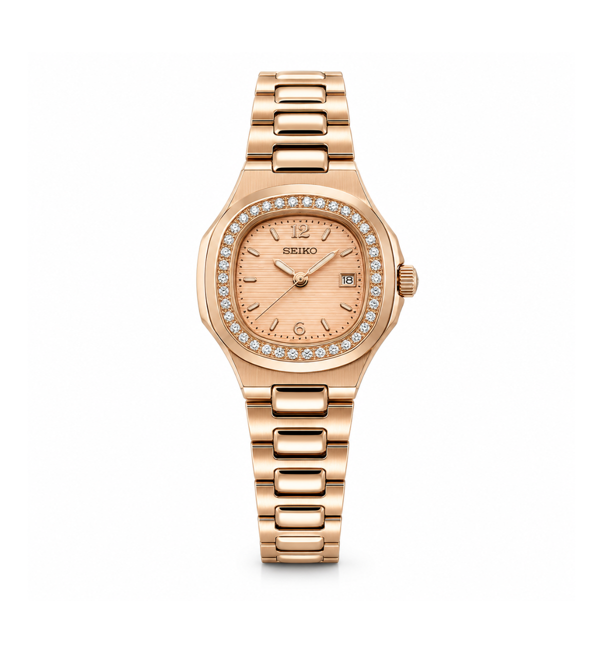 Nautiko | Rose Gold Diamond Bezel Women's Watch