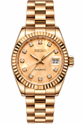Seiko Mod Lady Datejust 31mm Champagne Pearl Diamond Dial Full Rose Gold Stainless Steel