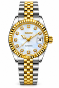 Seiko Mod Lady Datejust 31mm Ice White Pearl Diamond Dial Two-Tone Gold & Silver Stainless Steel