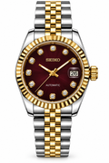 Seiko Mod Lady Datejust 31mm Royal Burgundy Diamond Dial Two-Tone Gold & Silver Stainless Steel