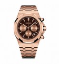 Seiko Mod Royal Oak Chronograph – Rose Gold Chocolate Brown Tapisserie Dial