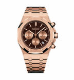 Royal SEIOAK rose gold chocolate tapisserie chronograph Seiko mod watch