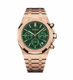 Royal SEIOAK rose gold green tapisserie chronograph Seiko mod watch