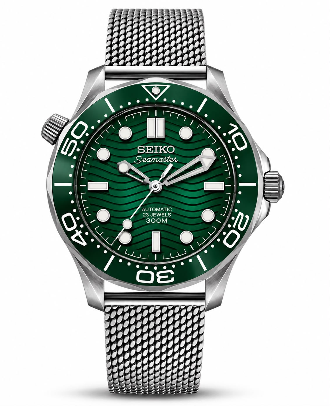 Seiko Mod Seamaster Emerald Depths Stainless Steel