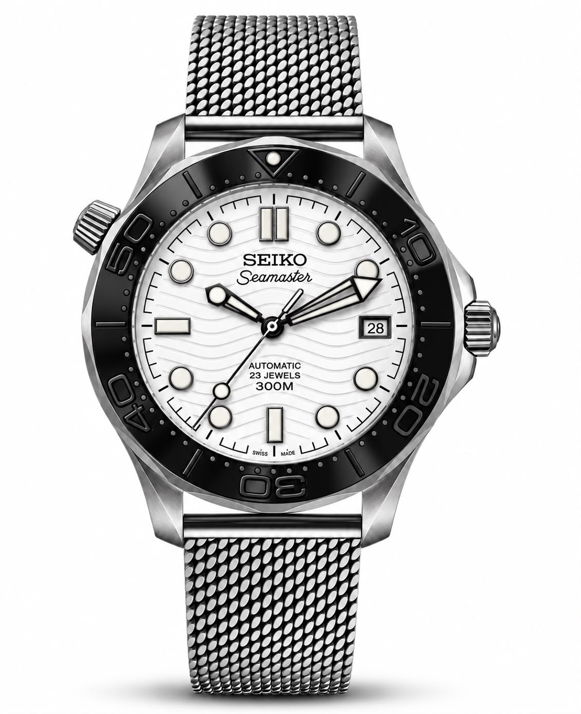 Seiko Mod Seamaster Polar Contrast Stainless Steel