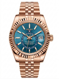 Seiko Mod Sky-Dweller 40mm Ocean Azure Blue Dial Rose Gold Stainless Steel