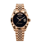 Seiko Mod Galaxy Burst Aventurine Day-Date Automatic Watch – Rose Gold | Angled bezel | Jubilee Bracelet