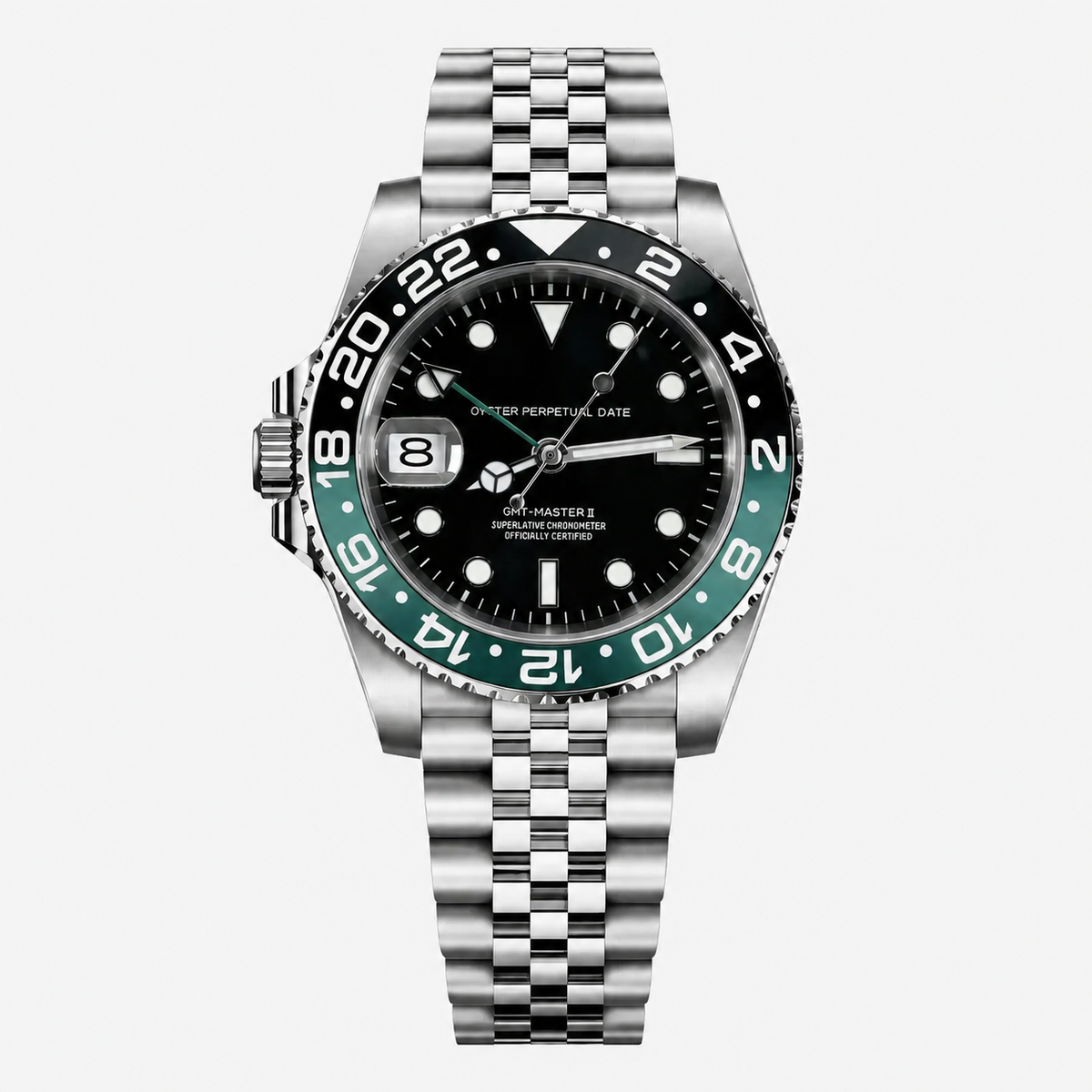 GMTIKO Sprite green and black GMT bezel Seiko mod watch