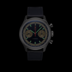 Seagull 1963 Icon II Blue in the dark, green lume on the steel batons and the hour and minute hands