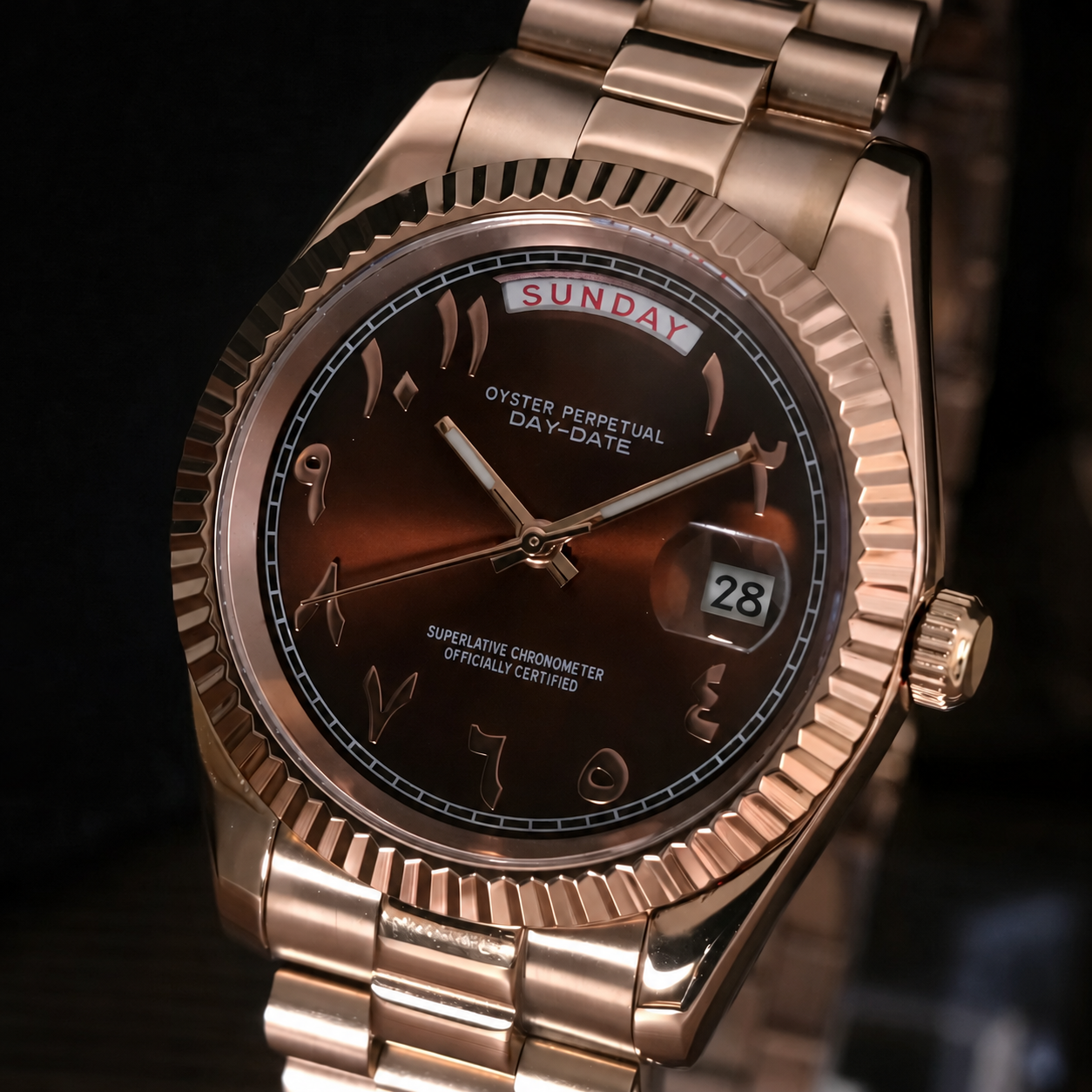 SEI-DAYDATE | Rose Gold - Chocolate Arabic