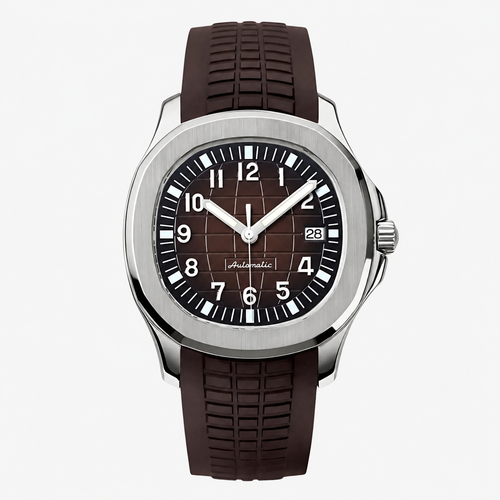 SEINAUT brown embossed dial Seiko mod watch