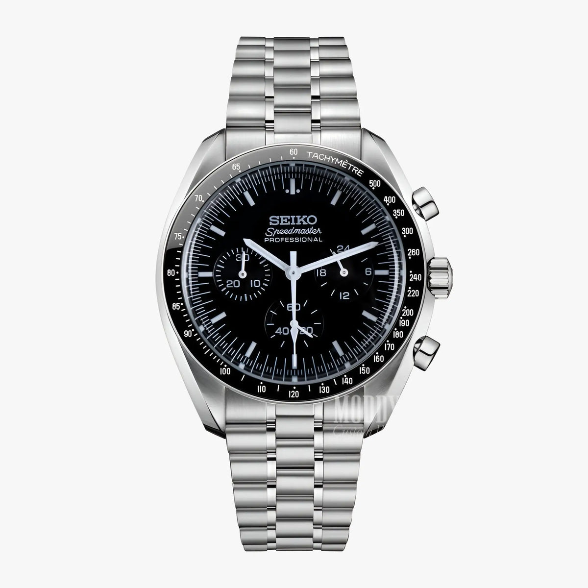 Speedseiko black racing chronograph Seiko mod watch