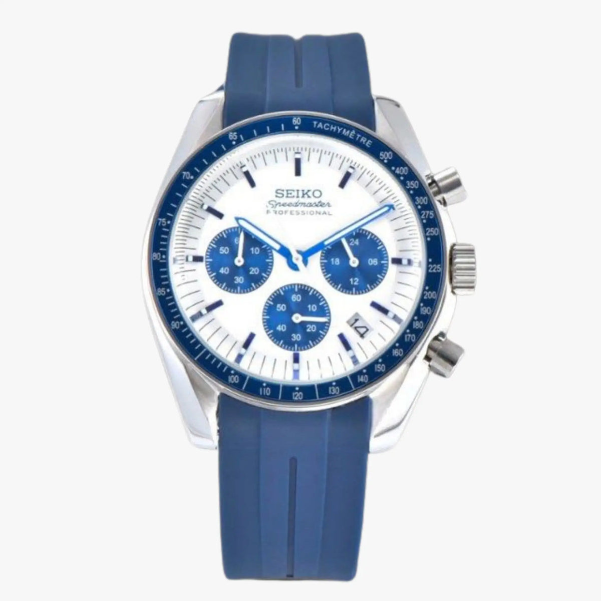 Speedseiko Snoopy blue racing chronograph Seiko mod watch
